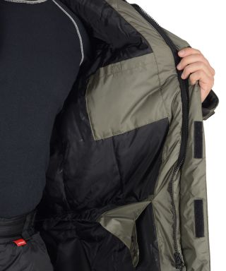 Куртка ЕВРОПА утеплённая цв.оливковый/чёрный