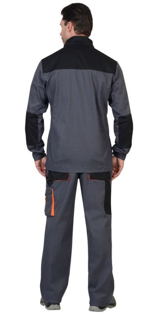 Костюм 'МАНХЕТТЕН' с брюками с оранж с чёрным/т.серый тк.стрейч