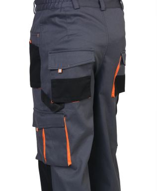 Костюм 'МАНХЕТТЕН' с брюками с оранж с чёрным/т.серый тк.стрейч