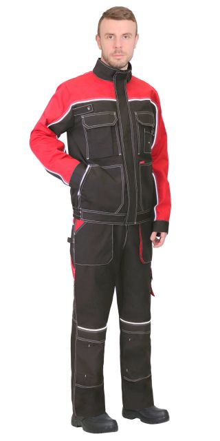 Куртка АГАТ, цв.черный с красным пл. 260 г/кв.м. ВО отделка, СВ кант