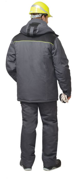 Костюм 'ХОВАРД' утеплённый (Балтекс, 210) с брюками, темно-серый/лимон