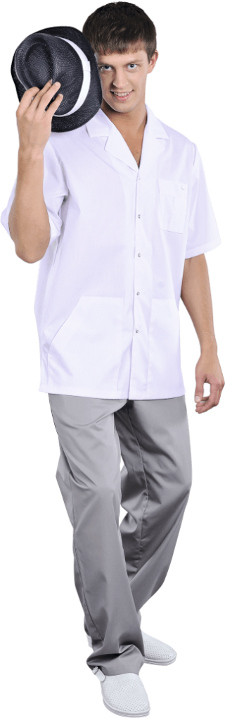 Блуза мужская Скай белая тк.сатори