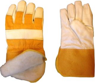 Перчатки ЮКОН комбинированные кожаные с мехом