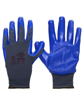 Перчатки НейпНит Safeprotect (нейлон+нитрил, серый с синим)