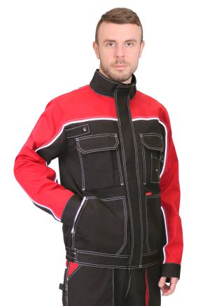 Куртка АГАТ, цв.черный с красным пл. 260 г/кв.м. ВО отделка, СВ кант