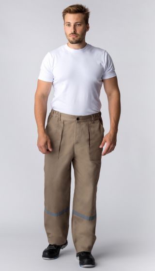 Костюм 'РЕСПЕКТ' (тк.Саржа,250) брюки, бежевый/коричневый
