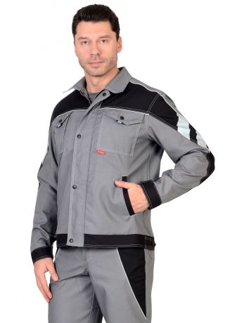 Куртка 'ПЕКИН' серый с черным пл. 280 г/кв.м