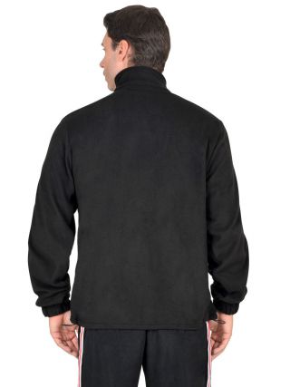 Куртка флисовая черная с лампасной лентой