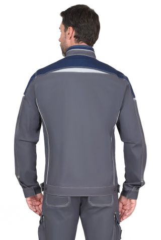 Куртка 'ДЖЕТ' (М) т-серый с синим тк. мех. стрейч с ВО