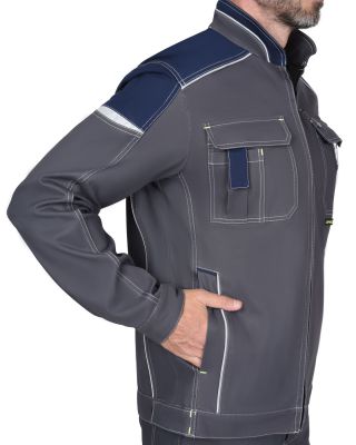 Куртка 'ДЖЕТ' (М) т-серый с синим тк. мех. стрейч с ВО