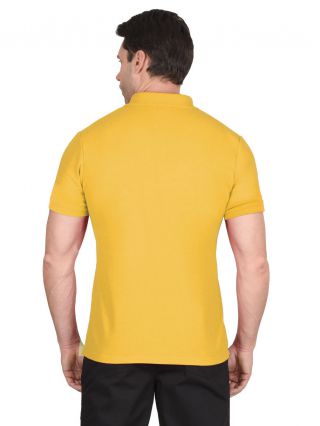 Рубашка 'ПОЛО' короткие рукава цв. желтый, рукав с манжетом, пл. 180 г/кв.м.