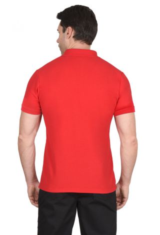 Рубашка 'ПОЛО' короткие рукава цв. красный, рукав с манжетом, пл. 180 г/кв.м.