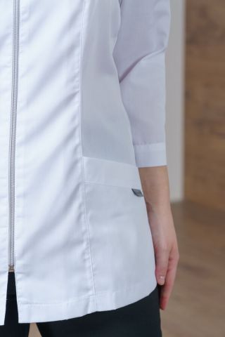 Блуза ИРИДА (М-262) на молнии, тк.тиси, цв.белый