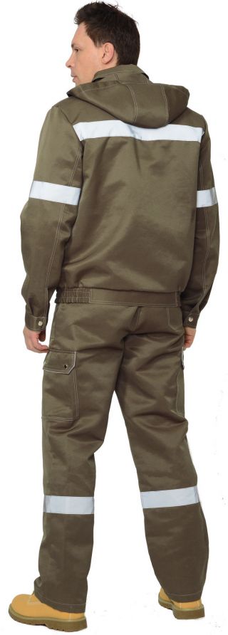 Костюм 'ТИТАН' тк.CROWN-230 куртка короткая, п/комб. хаки с СОП (до 62 размера)