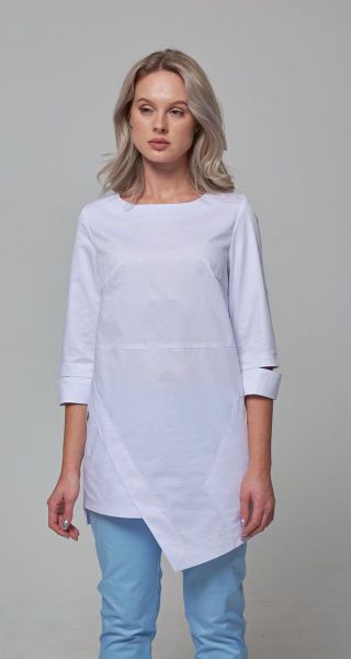 Блуза СТЕФАНИ, тк.стрейч, цв.белый