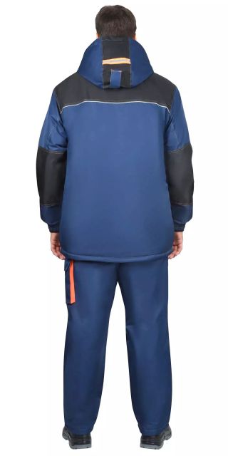 Костюм МАНХЕТТЕН утеплённый с брюками, цв.т.синий/чёрн/оранж