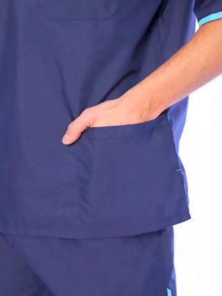 Костюм хирурга муж. (М-02-24), тк.тиси, цв.син/голубой