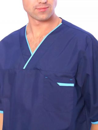 Костюм хирурга муж. (М-02-24), тк.тиси, цв.син/голубой
