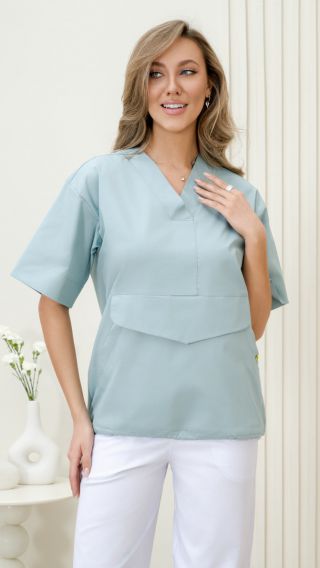 Блуза ИРИДА (М-202), тк.Элит-стрейч, цв.аквамарин