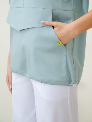 Блуза ИРИДА (М-202), тк.Элит-стрейч, цв.аквамарин