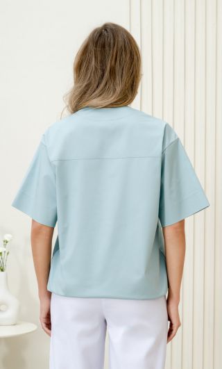 Блуза ИРИДА (М-202), тк.Элит-стрейч, цв.аквамарин