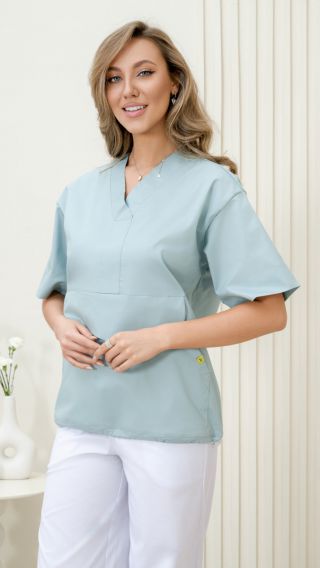 Блуза ИРИДА (М-202), тк.Элит-стрейч, цв.аквамарин