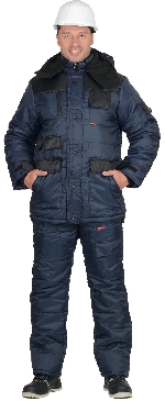 костюм Беркут утеплённый куртка дл., п/комб. синий с чёрным