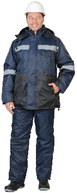 Костюм 'МЕТЕОР'зимн.: куртка дл., полукомбинезон синий с чёрным и СОП