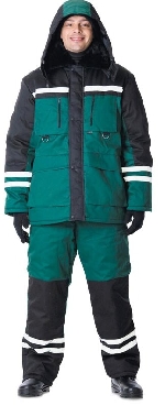 Костюм 'ЗИМНИК': куртка, брюки зелёный с чёрным