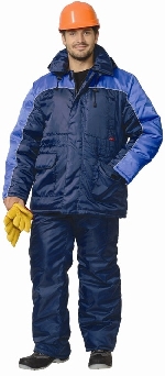 Костюм 'БАЛТИКА': куртка дл., полукомбинезон тёмно-синий с васильковым