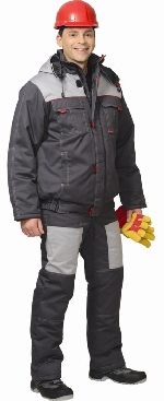 Костюм 'ФАВОРИТ' зимний: куртка кор., полукомбинезон тёмно-серый с серым