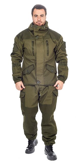 Костюм 'ГОРКА-5' демисезонный (тк.Палатка/Грета) брюки HUNTSMAN, КМФ зеленый