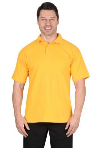 Рубашка 'ПОЛО' короткие рукава цв. желтый, рукав с манжетом, пл. 180 г/кв.м.