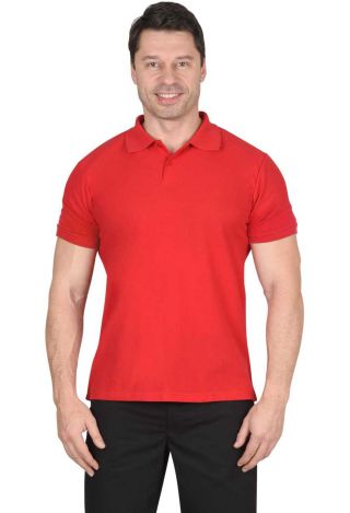 Рубашка 'ПОЛО' короткие рукава цв. красный, рукав с манжетом, пл. 180 г/кв.м.