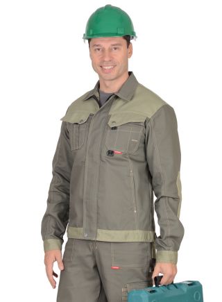 Куртка 'ВЕСТ-ВОРК' т.оливковый со св.оливковым пл. 275 г/кв.м