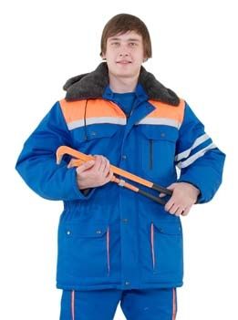 Куртка 'ЛИДЕР' утепл.: куртка длин., цв. василёк с оранжевым и СОП