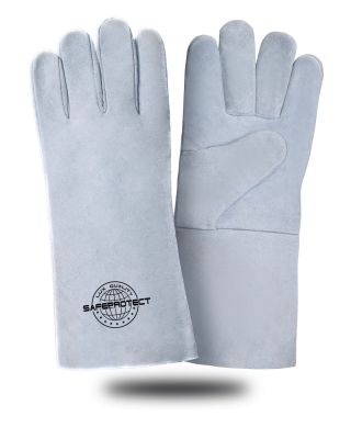 Краги спилковые КАРЕЛИЯ Safeprotect серые (без подкладки) р.10,5