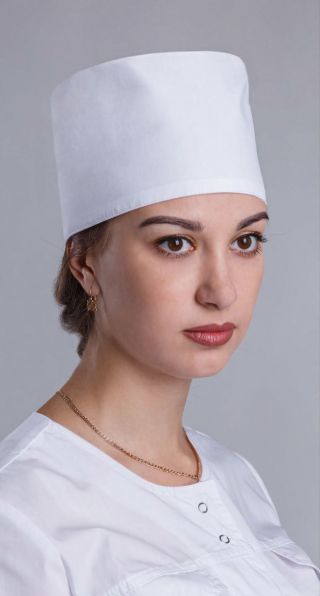 Колпак мед. с фиксатором (110) , тк.тиси, цв.белый